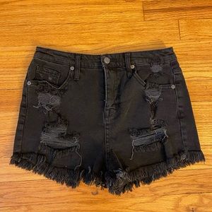 black high waisted denim shorts NWOT